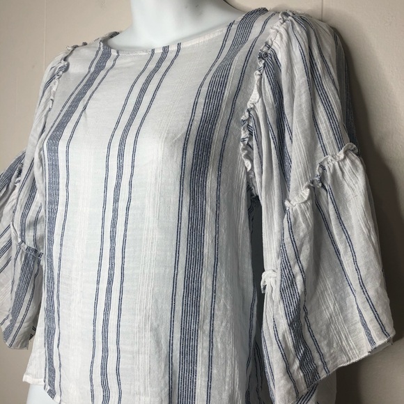 ❌SOLD❌ WILLOW & ROOT Striped Ruffle Cropped Top XS - Picture 5 of 8